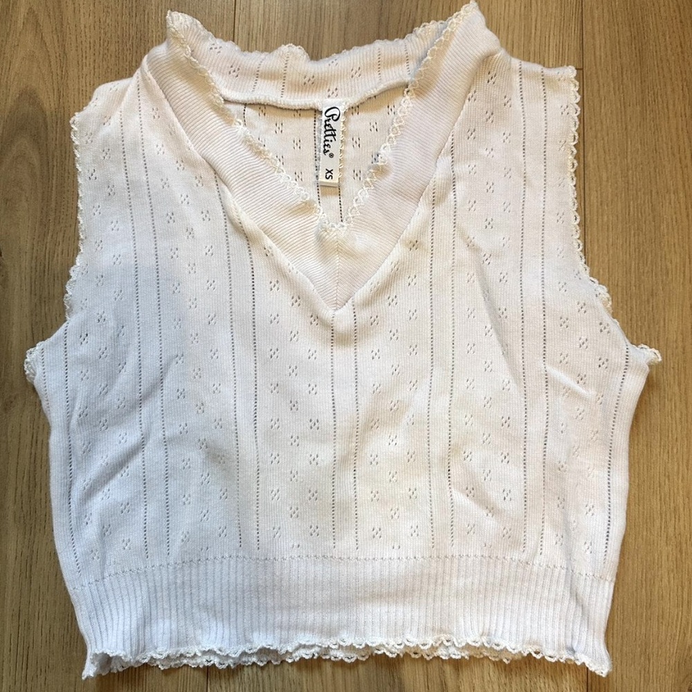Pretties Venice Pointelle Vest - XS